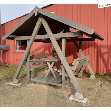 Kapteenin Keinu Nelson on ainutlaatuinen pihakeinu ja pöytäryhmä samassa tuotteessa, jolla myös on patentti